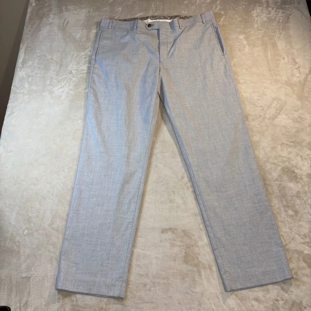 Lauren Ralph Lauren Mens Light Gray Stretch Dress Pants 38W x 32L Flat Front